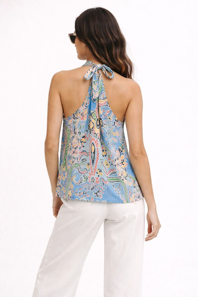 Paisley Print Halter Top