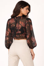 Elegant High-Neck Printed Top