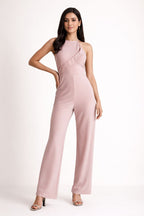Blush Pink Halter Neck Jumpsuit