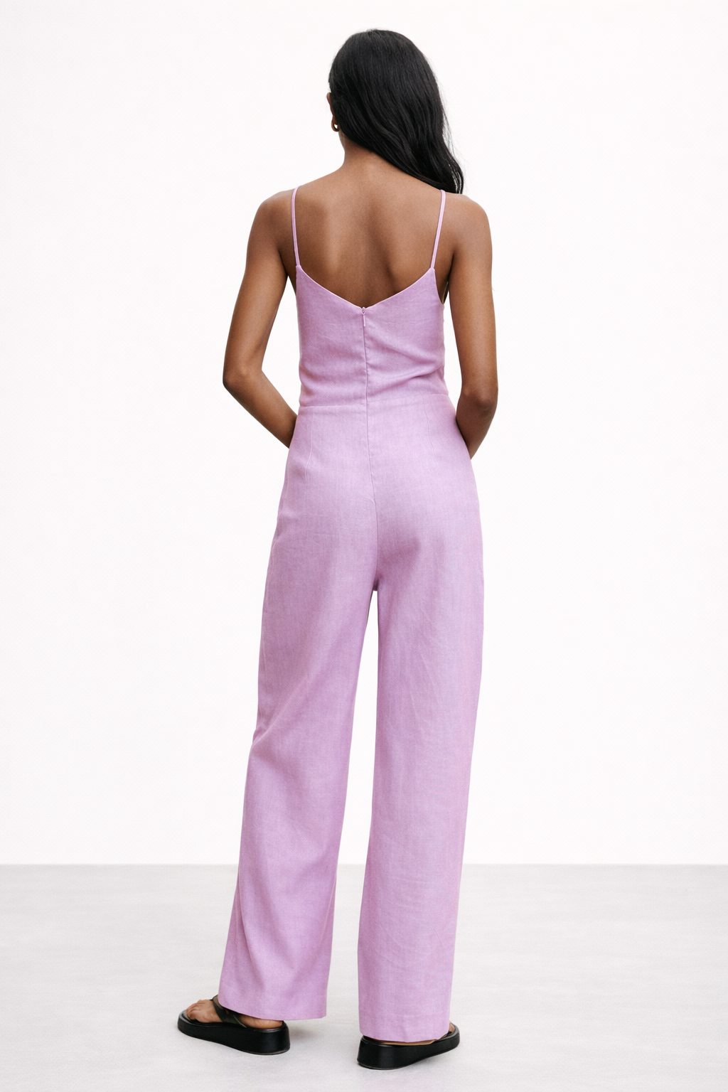 Lavender Tie-Front Jumpsuit