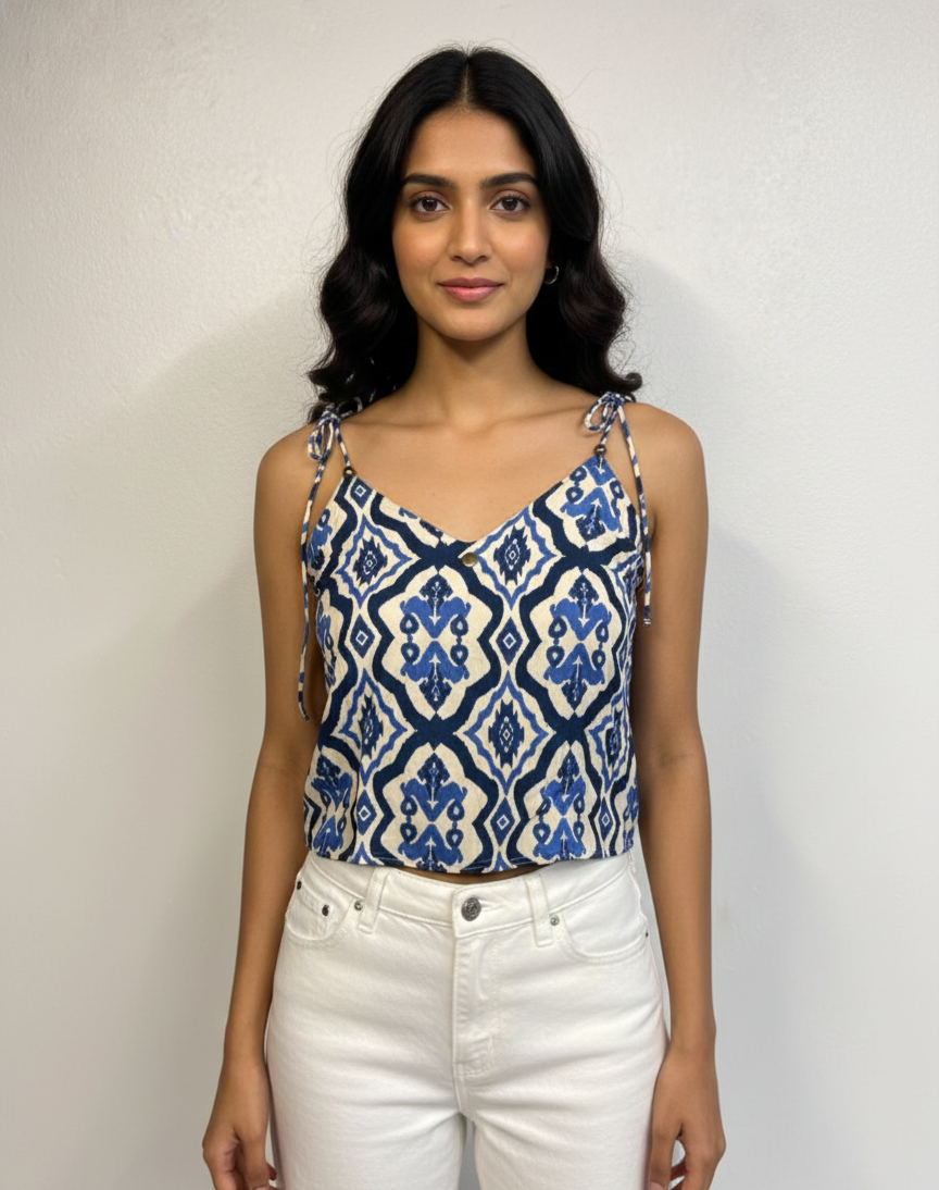 Blue Ikat Printed Camisole