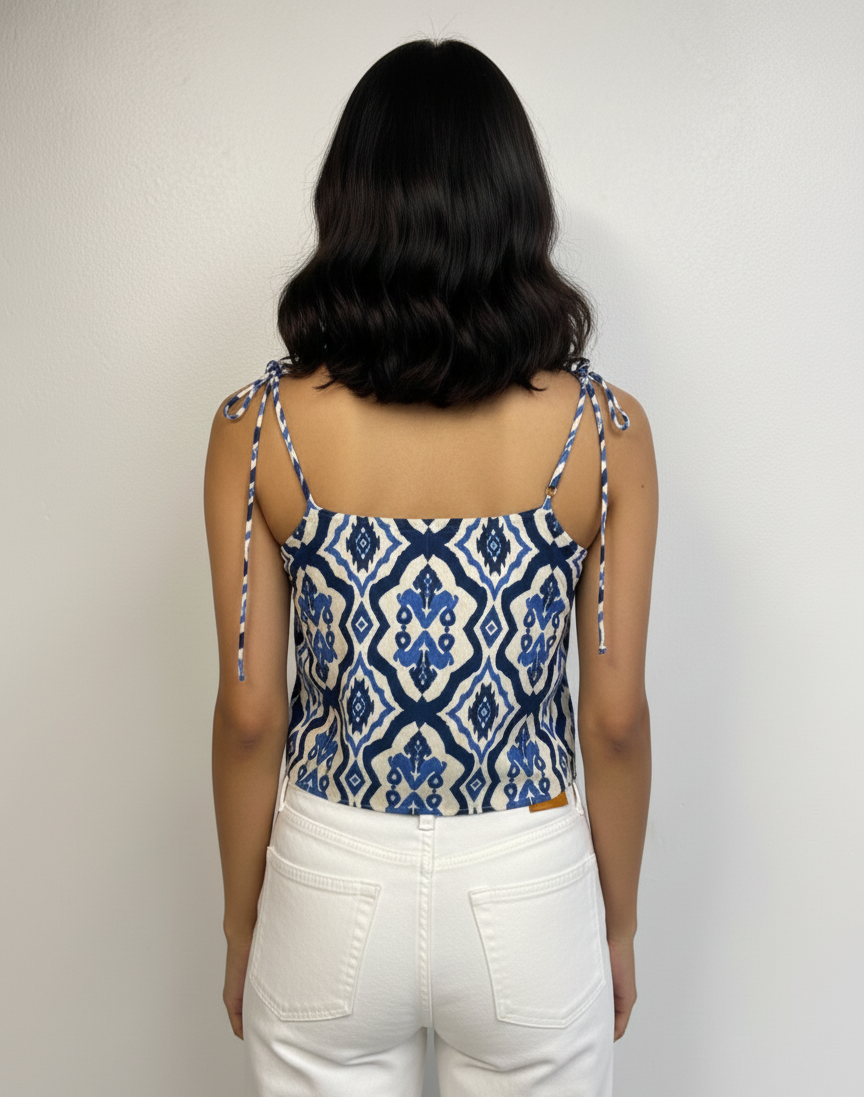 Blue Ikat Printed Camisole