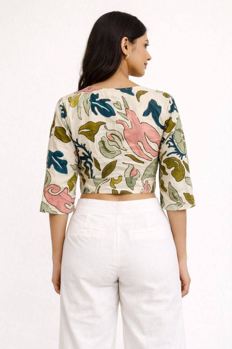 Abstract Botanical Garden Crop Top