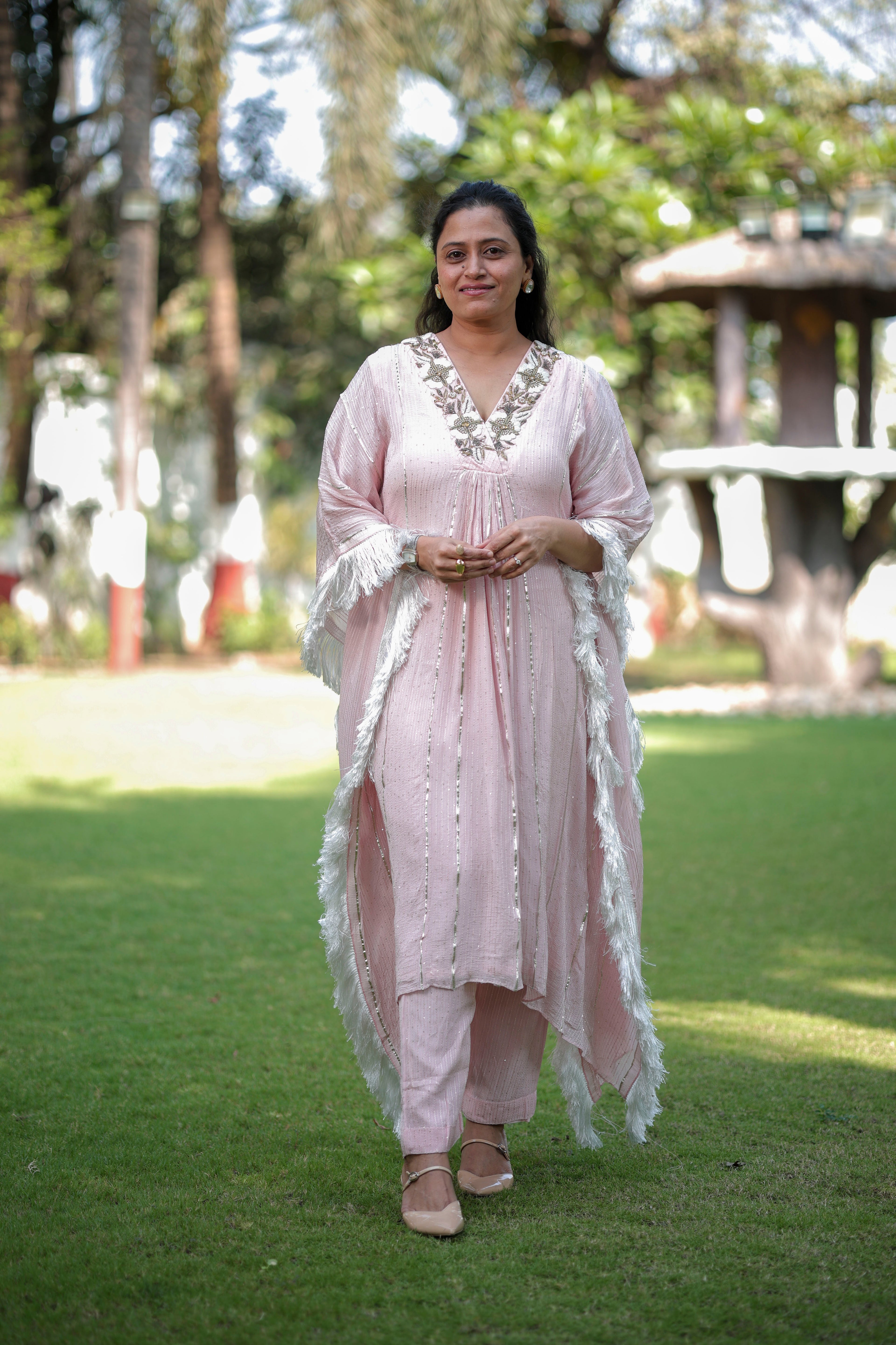 Graceful Pastel Festive Kaftan Outfit