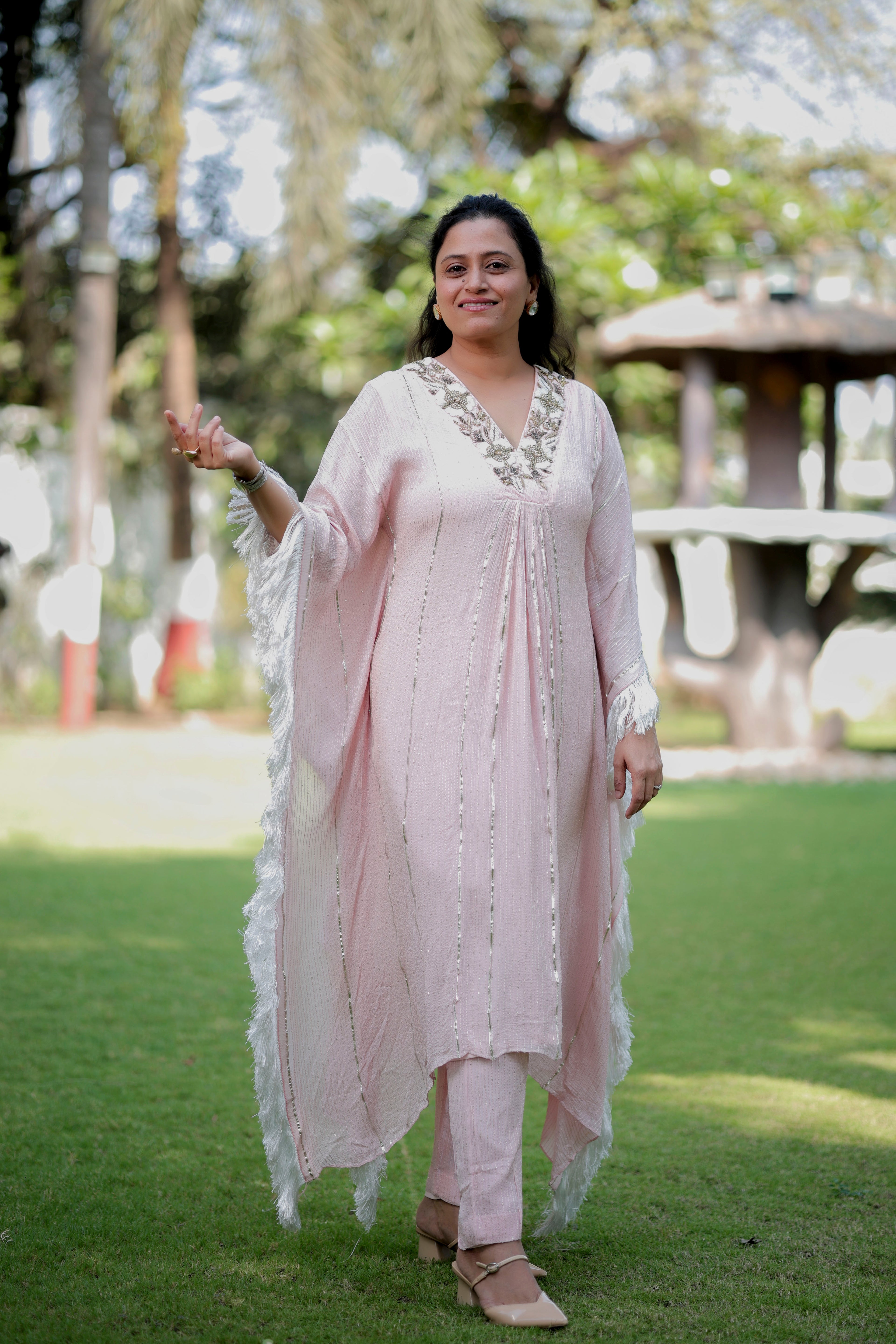 Graceful Pastel Festive Kaftan Outfit