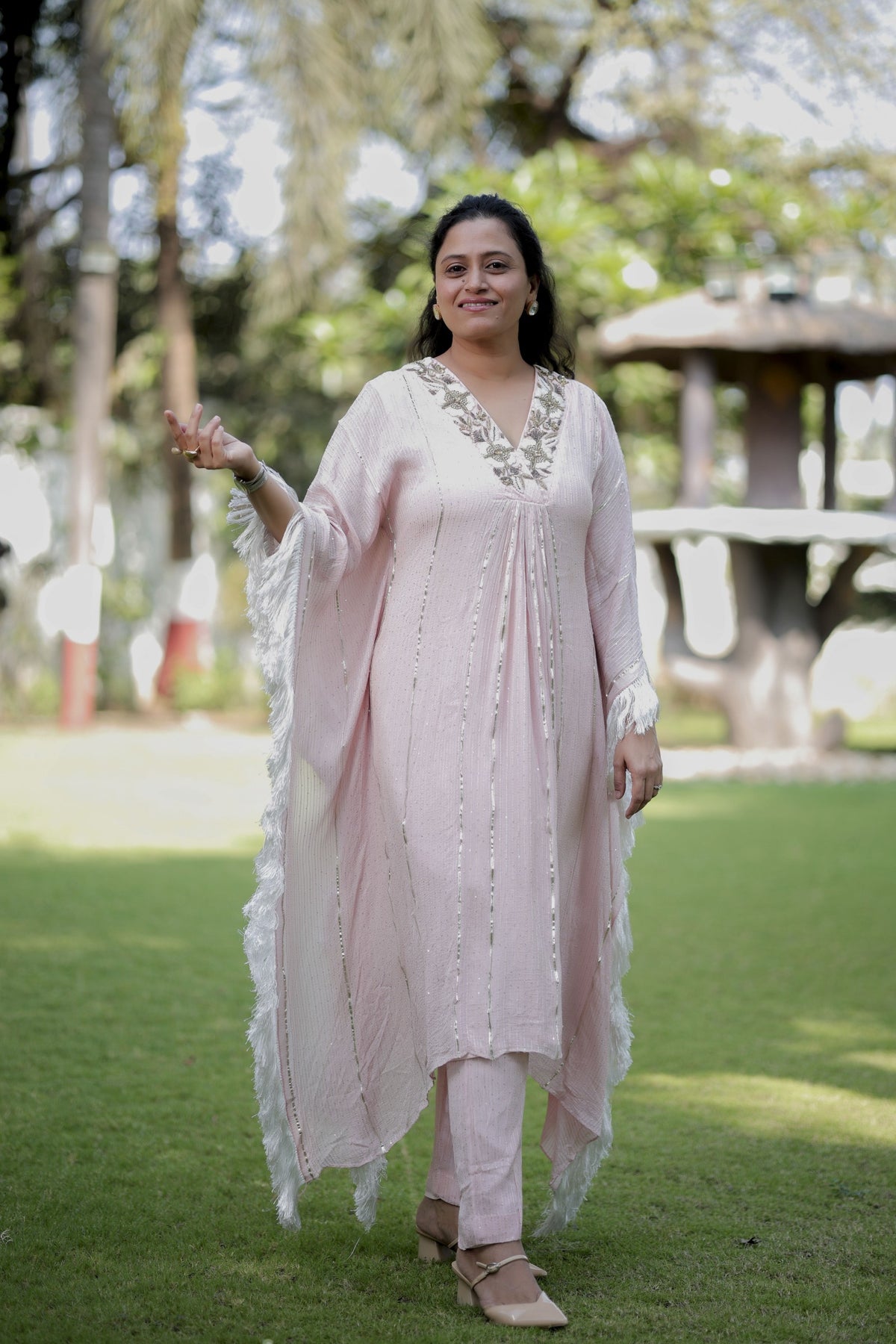 Graceful Pastel Festive Kaftan Outfit