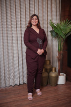 Wine Wrap Style Embellished Co-Ord Set