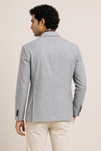 Classic Light Grey Structured Slim-Fit Blazer