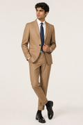 Men's Premium Tan Brown Slim-Fit Blazer