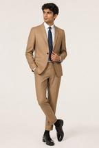Men's Premium Tan Brown Slim-Fit Blazer