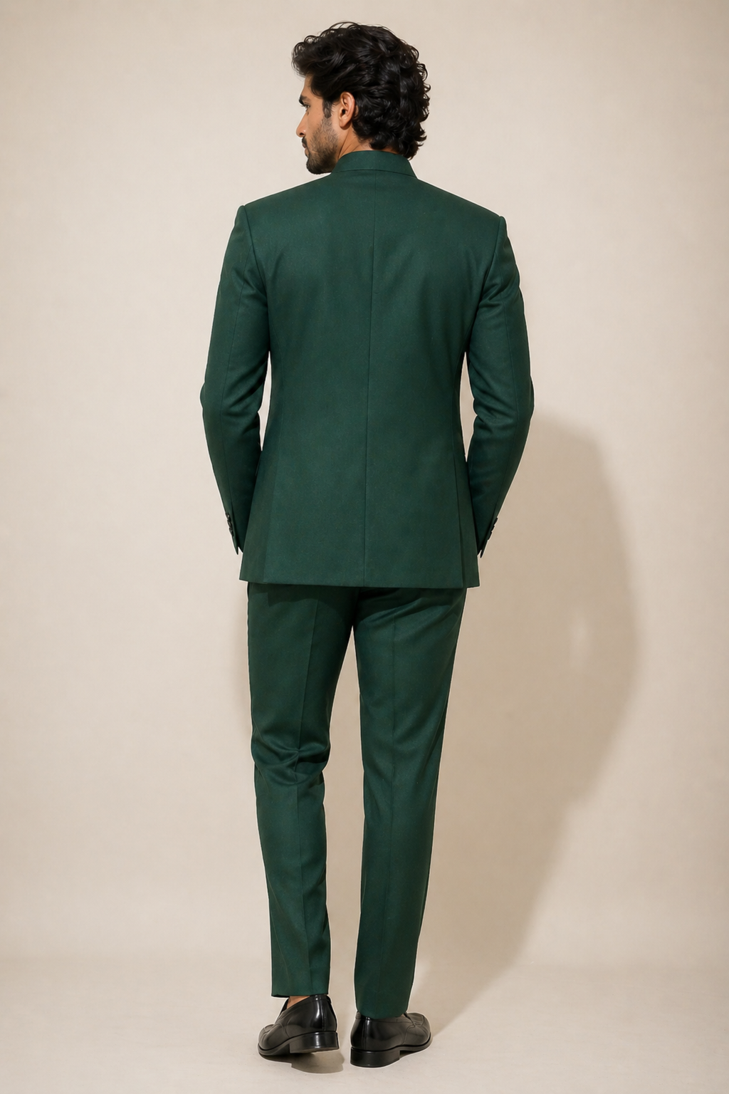 Majestic Bottle Green Slim-Fit Jodhpuri Suit