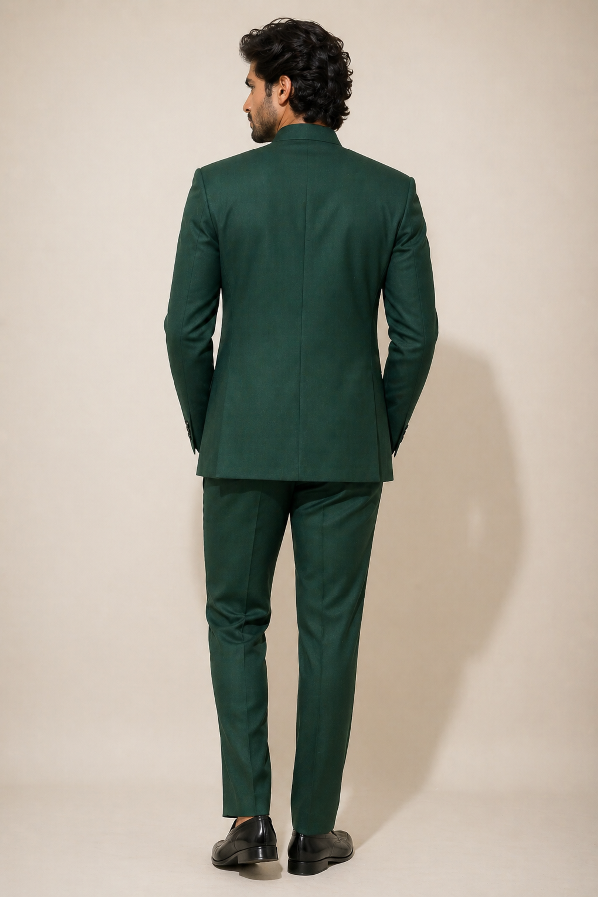 Majestic Bottle Green Slim-Fit Jodhpuri Suit