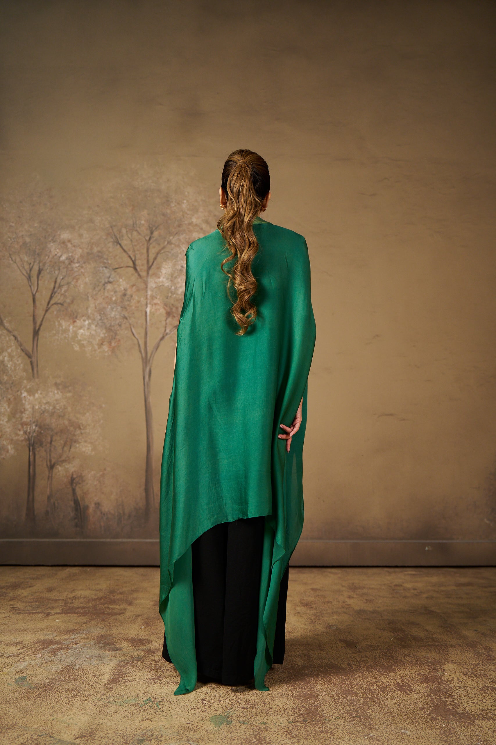 Elegant Emerald Kaftan-Top