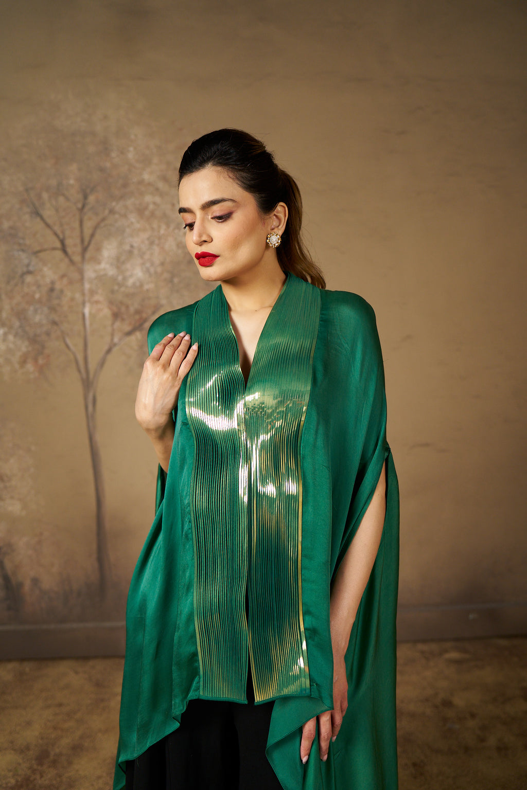 Elegant Emerald Kaftan-Top