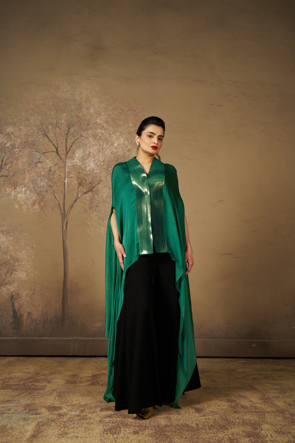 Elegant Emerald Kaftan-Top