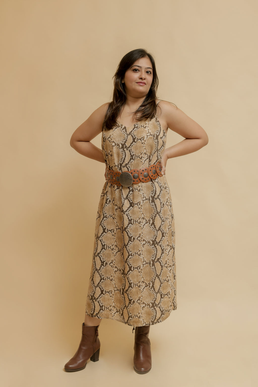 Snake Print Slip Dress