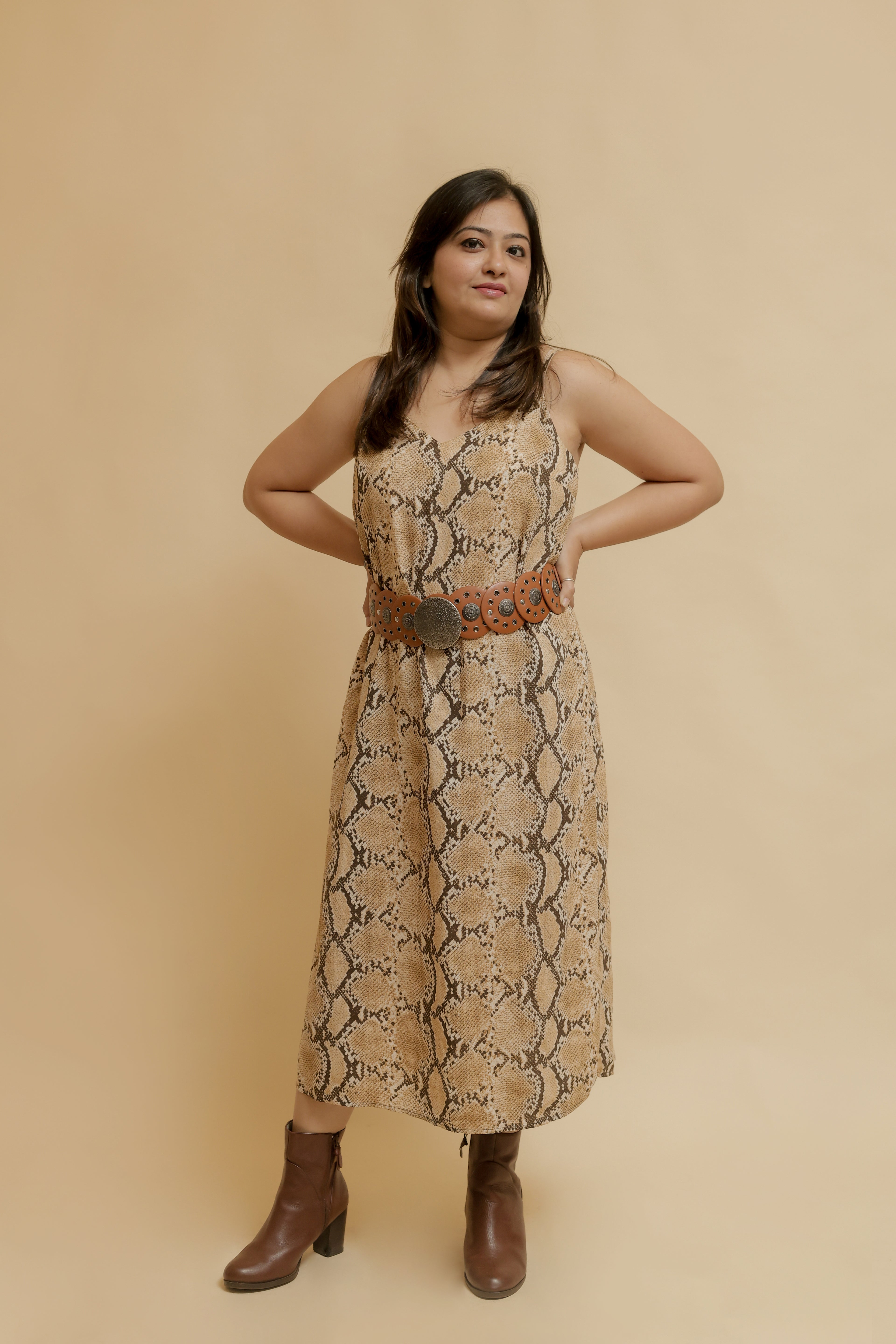 Snake Print Slip Dress