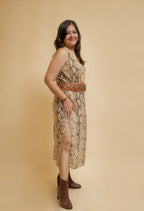 Snake Print Slip Dress