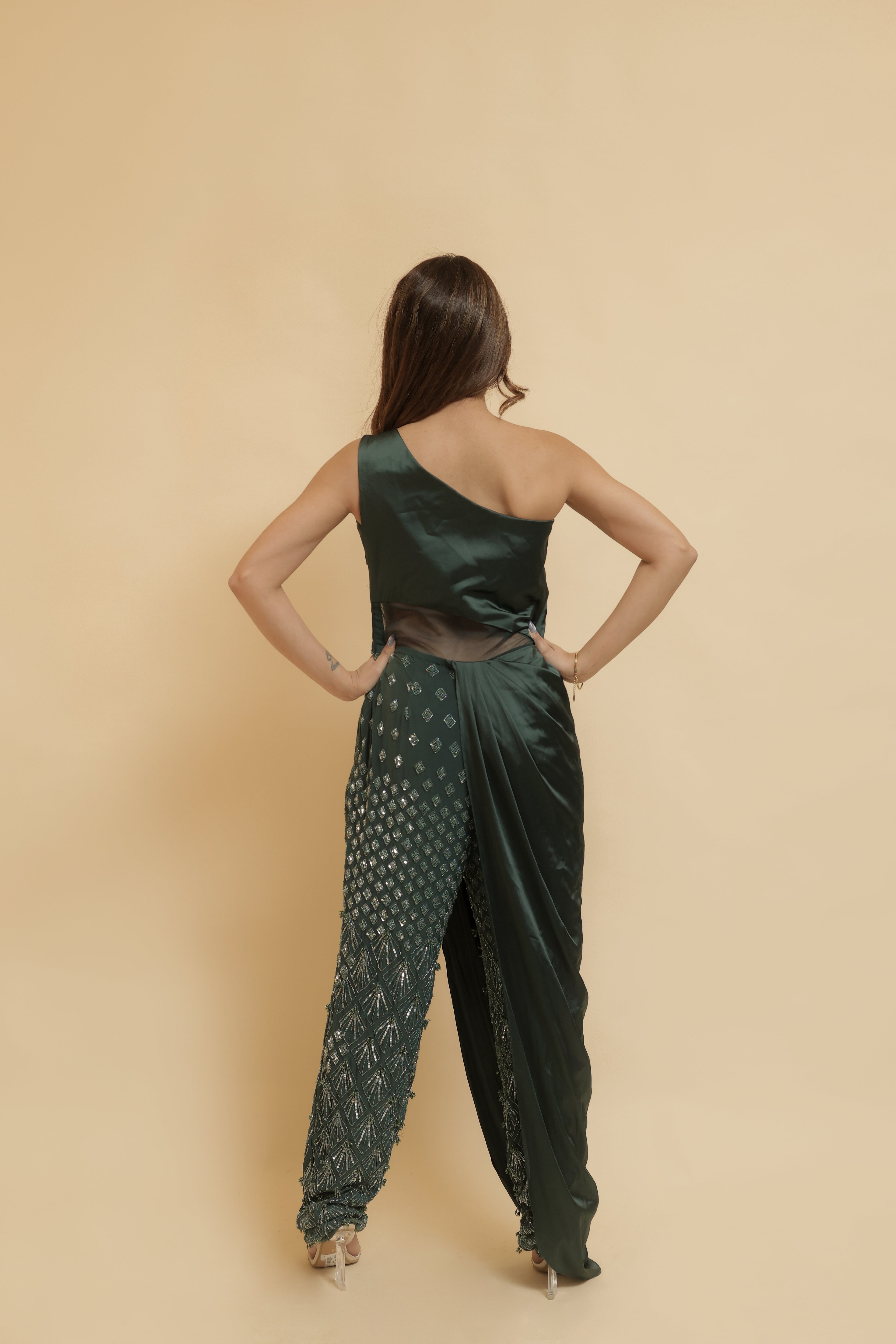 One-Shoulder Luxe Designer Jumpsuit