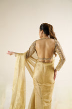 Gold Mirror-Work Embellished Blouse