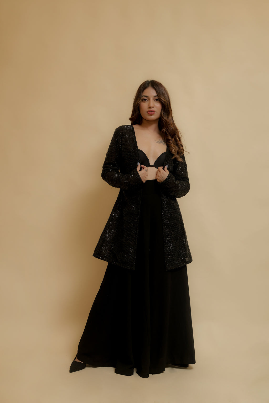 Glamorous Black Sequin Shrug