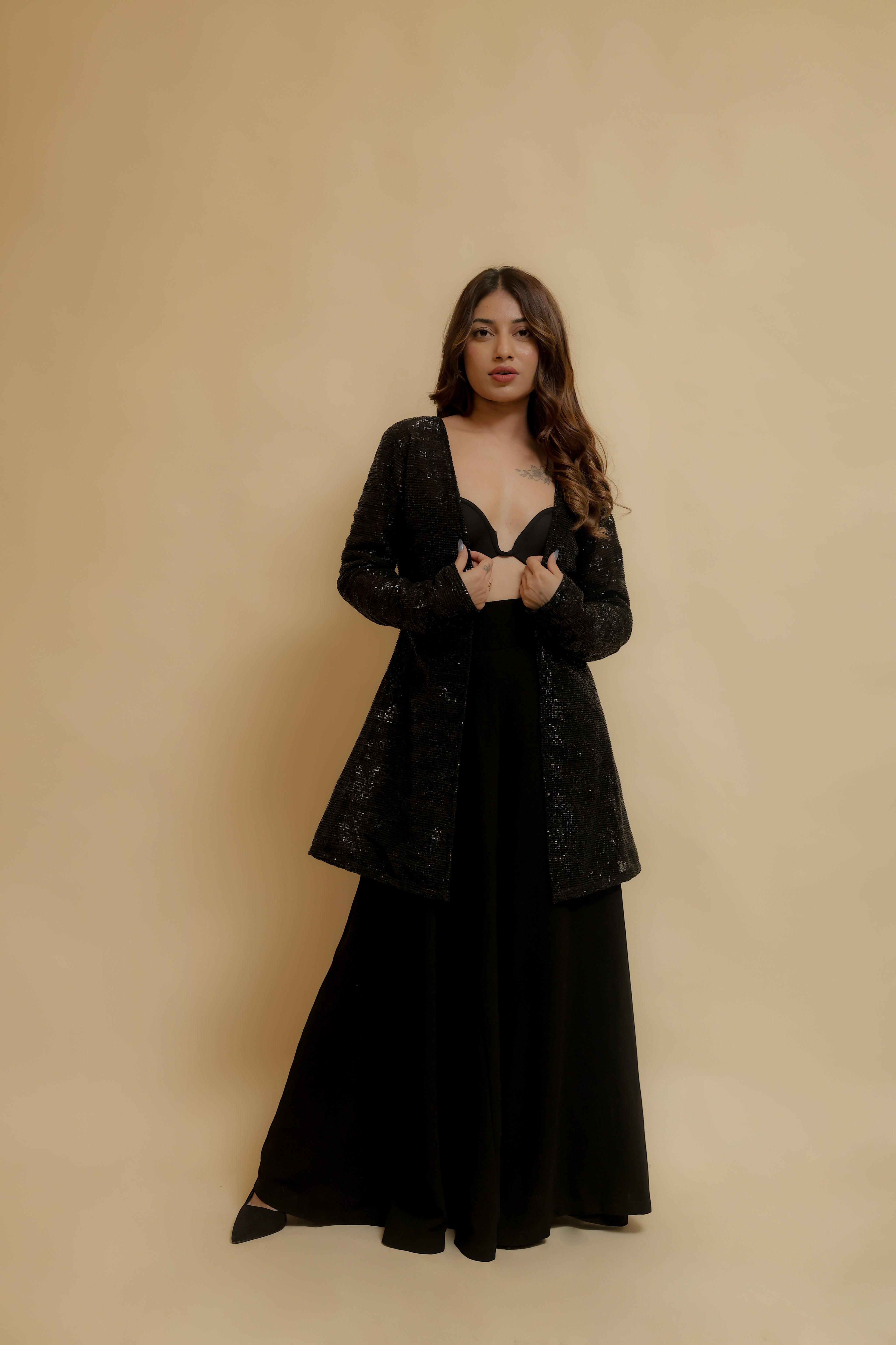 Glamorous Black Sequin Shrug