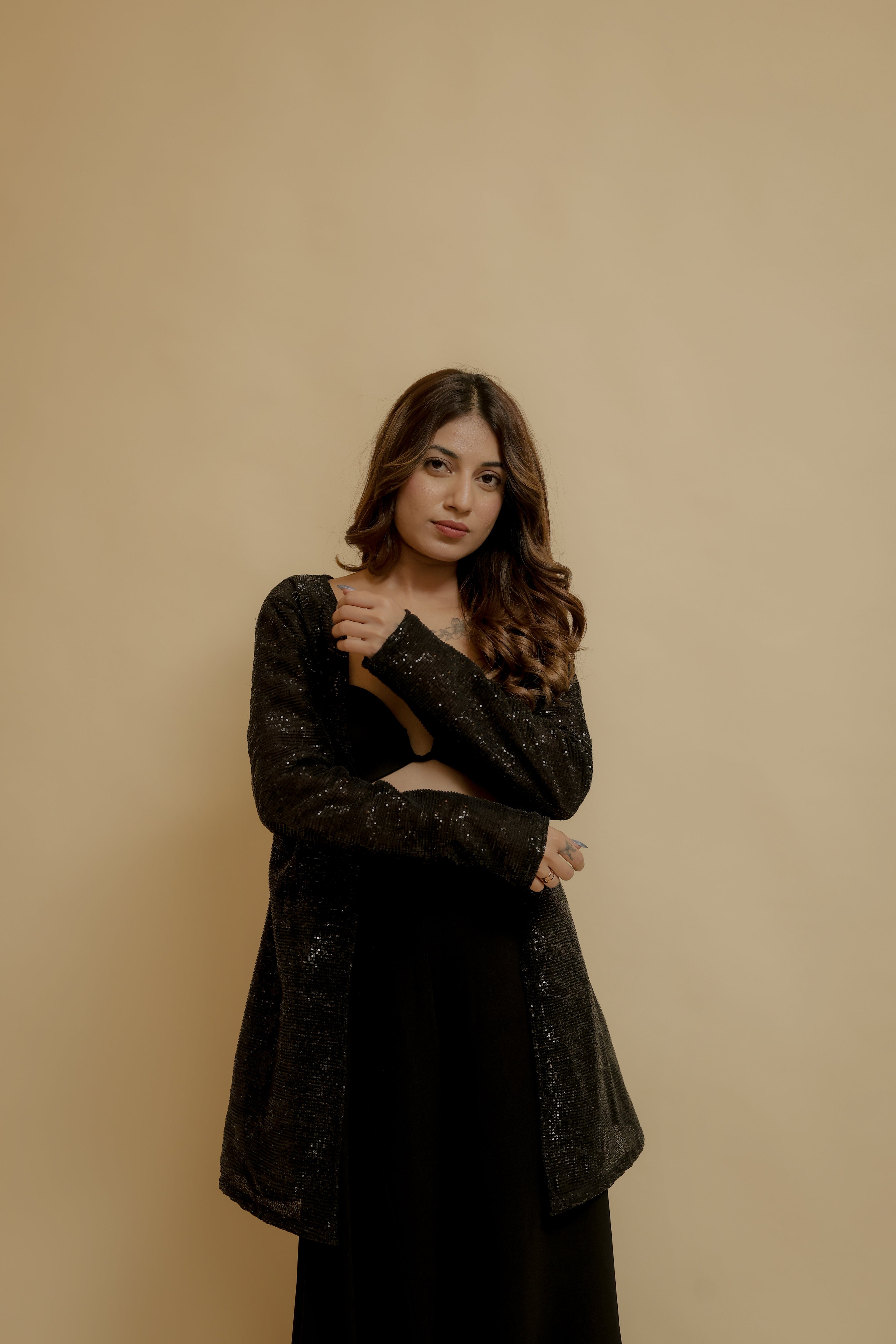 Glamorous Black Sequin Shrug