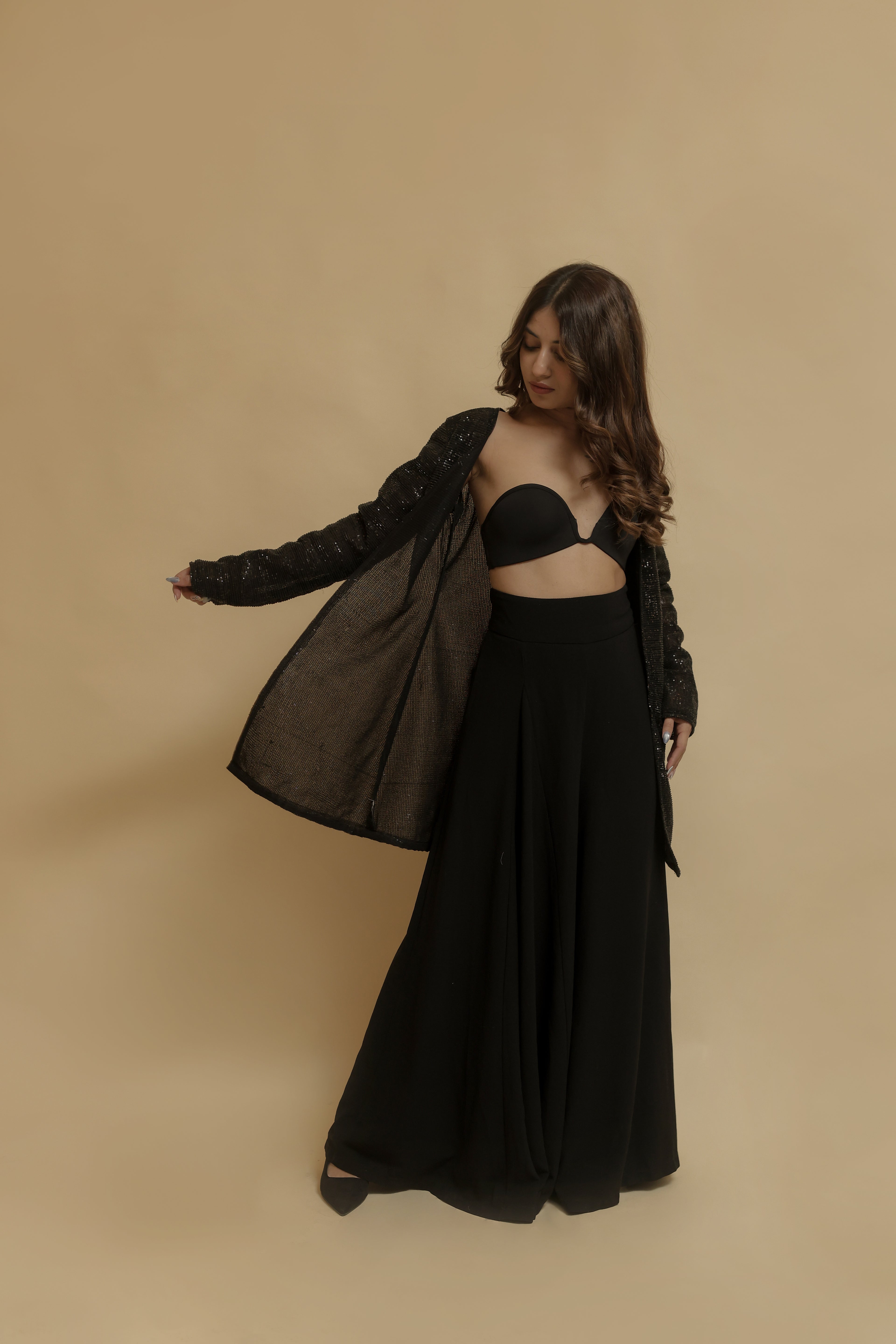 Glamorous Black Sequin Shrug