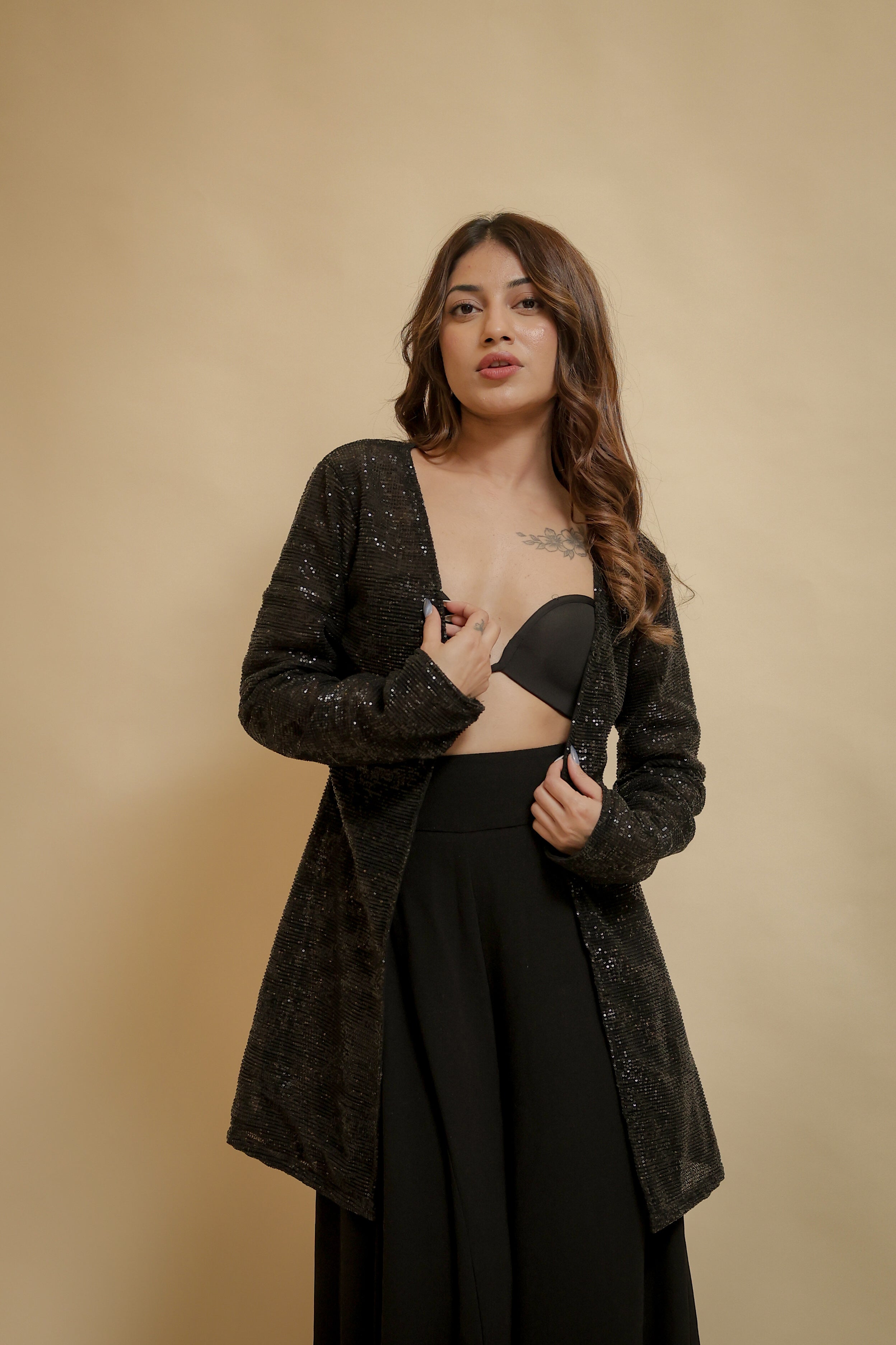 Glamorous Black Sequin Shrug