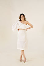 Ivory One-Shoulder Statement Co-Ord Set