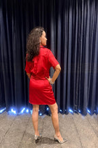 Crimson Hour Wrap Dress