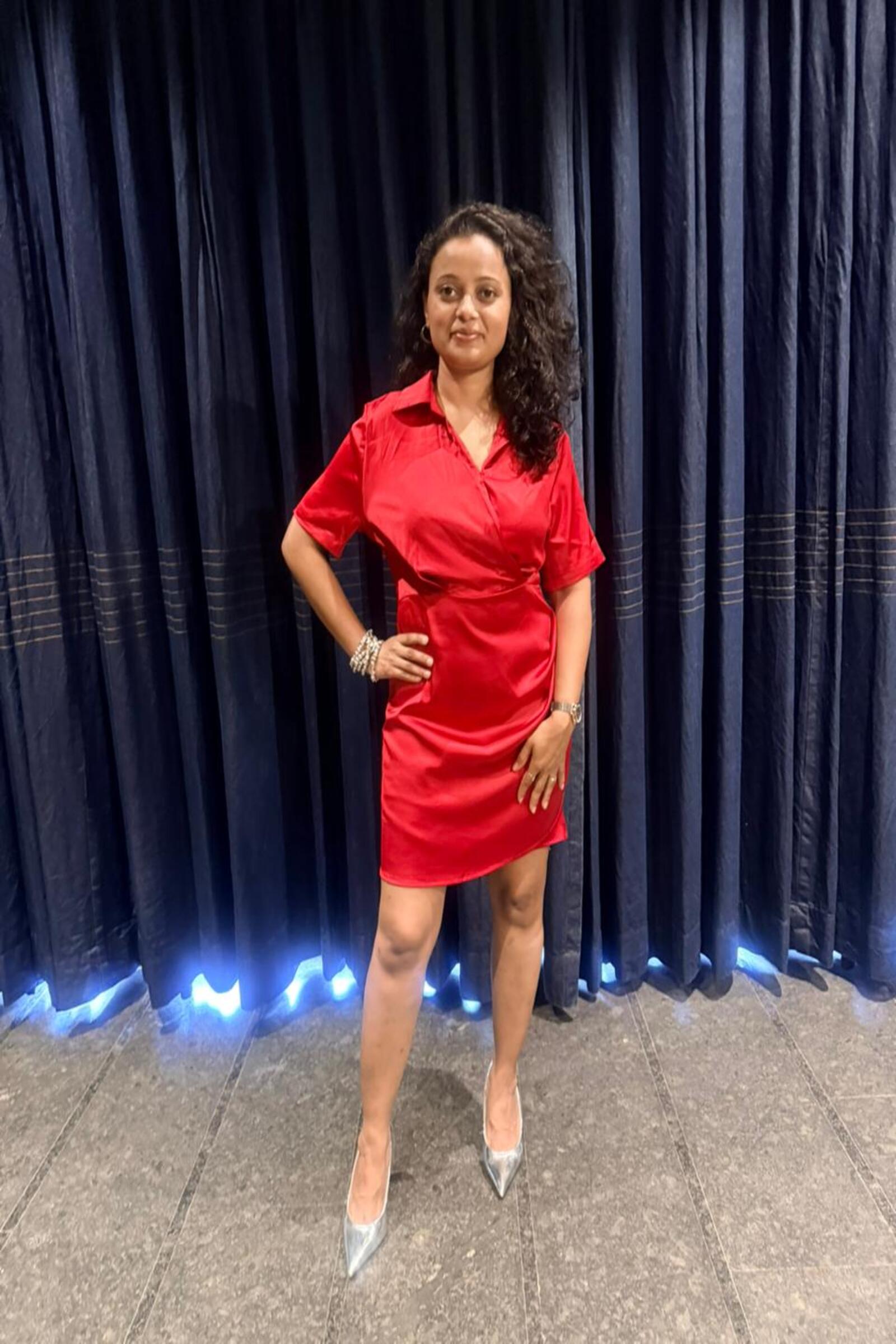 Crimson Hour Wrap Dress