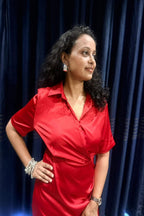 Crimson Hour Wrap Dress
