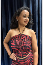Crimson Tiger Ruched Co-ord Set