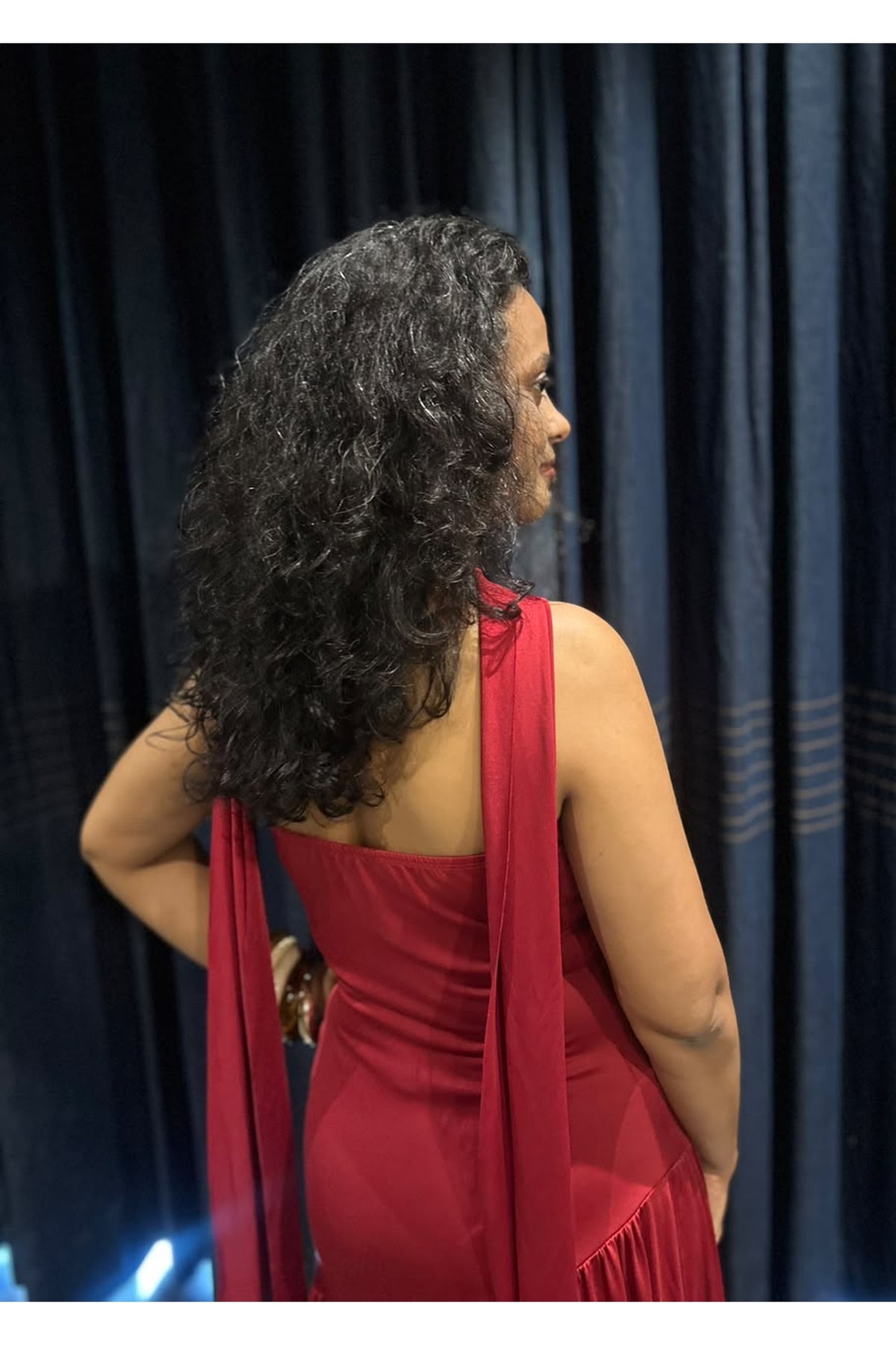 Ruby Red Tube Maxi Dress with Neck Scarf