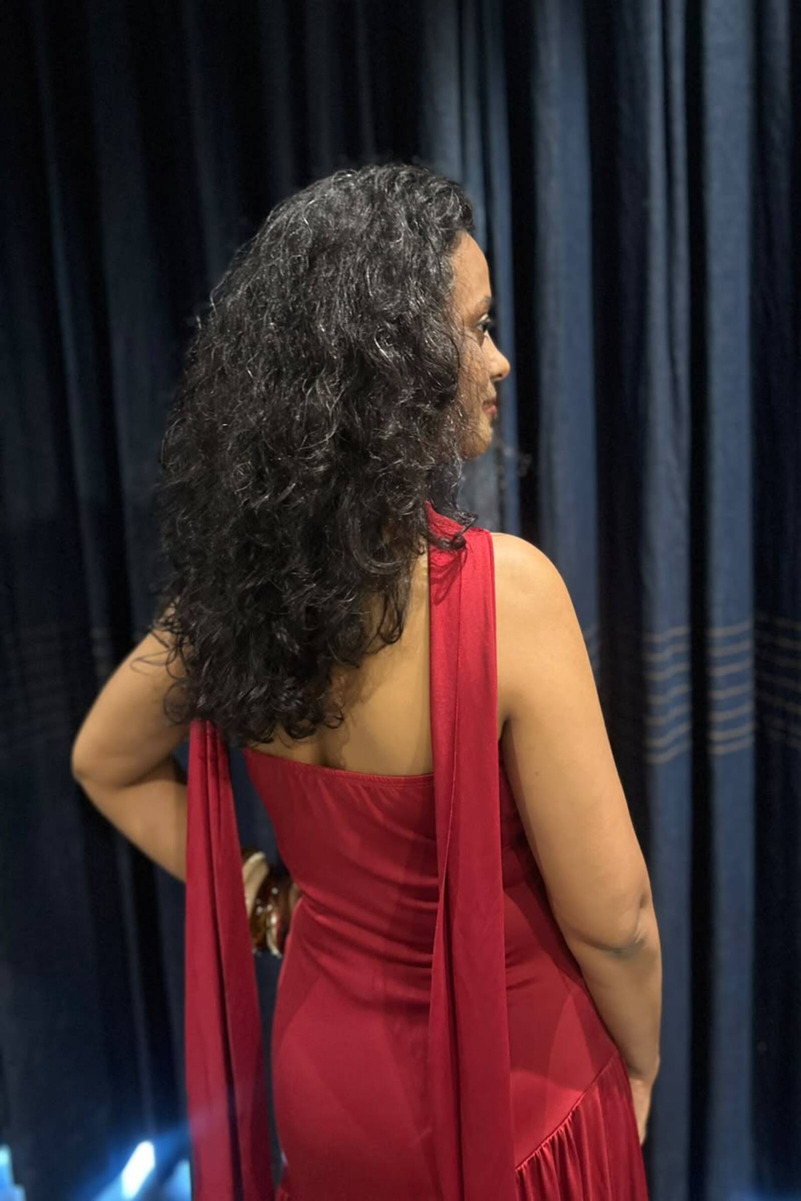 Ruby Red Tube Maxi Dress with Neck Scarf