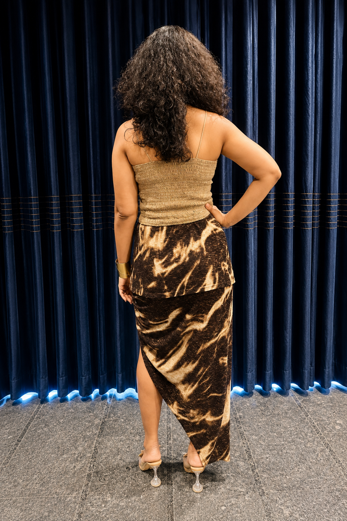 Desert Marble Draped Skirt