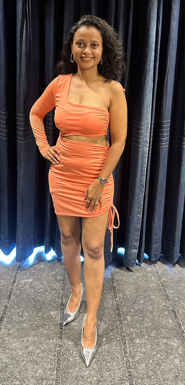 Sunset Ruched One-Shoulder Dress
