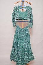 Green Printed Navratri Chaniya Choli