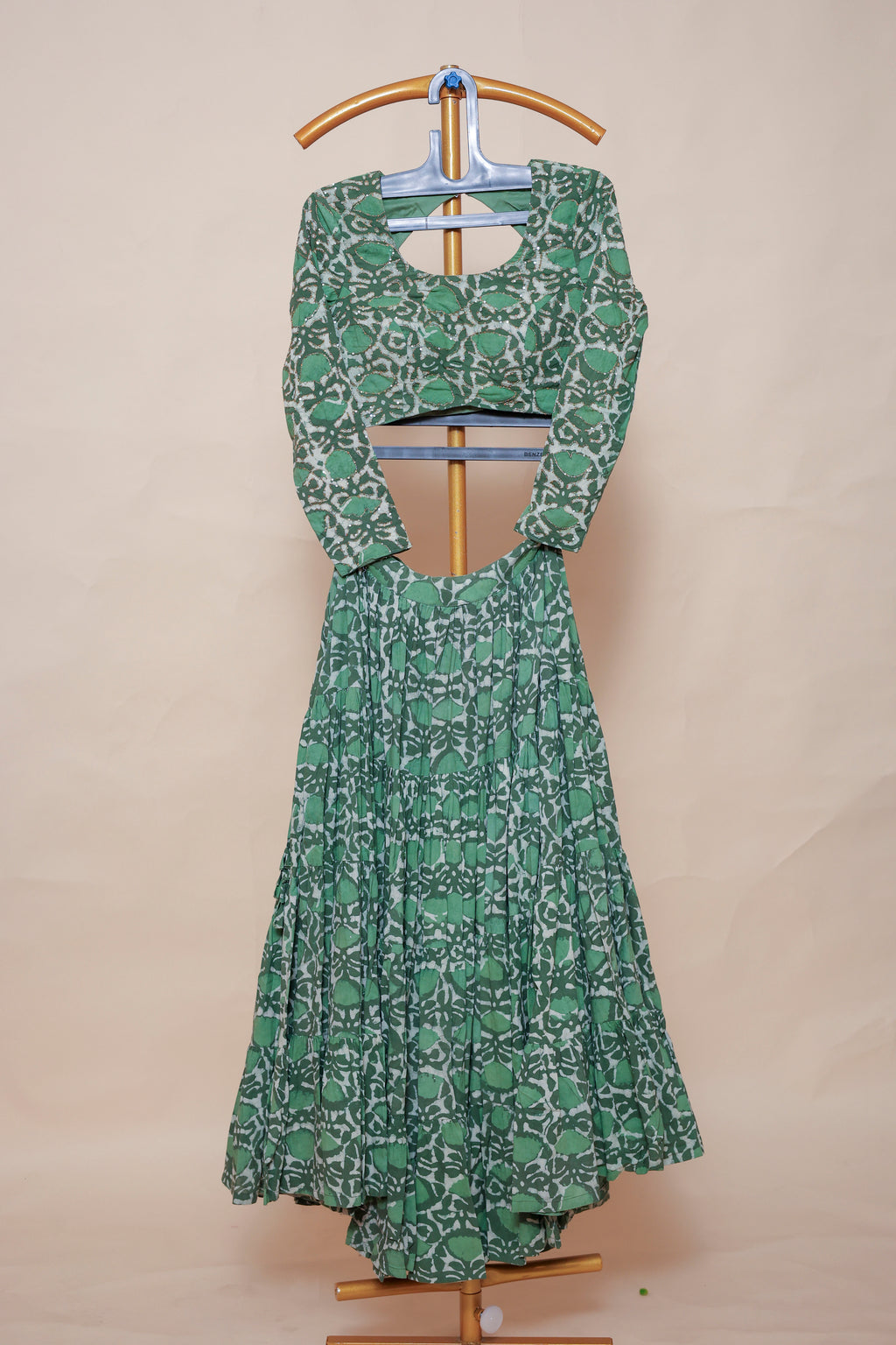 Green Printed Navratri Chaniya Choli