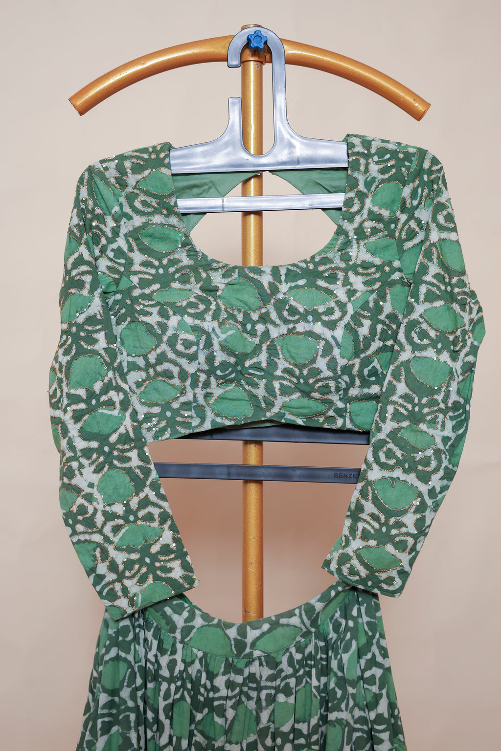 Green Printed Navratri Chaniya Choli