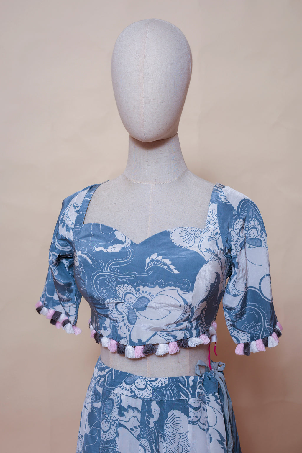 Blue Floral Navratri Chaniya Choli