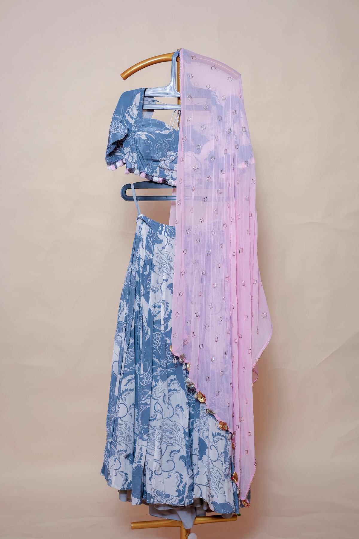 Blue Floral Navratri Chaniya Choli