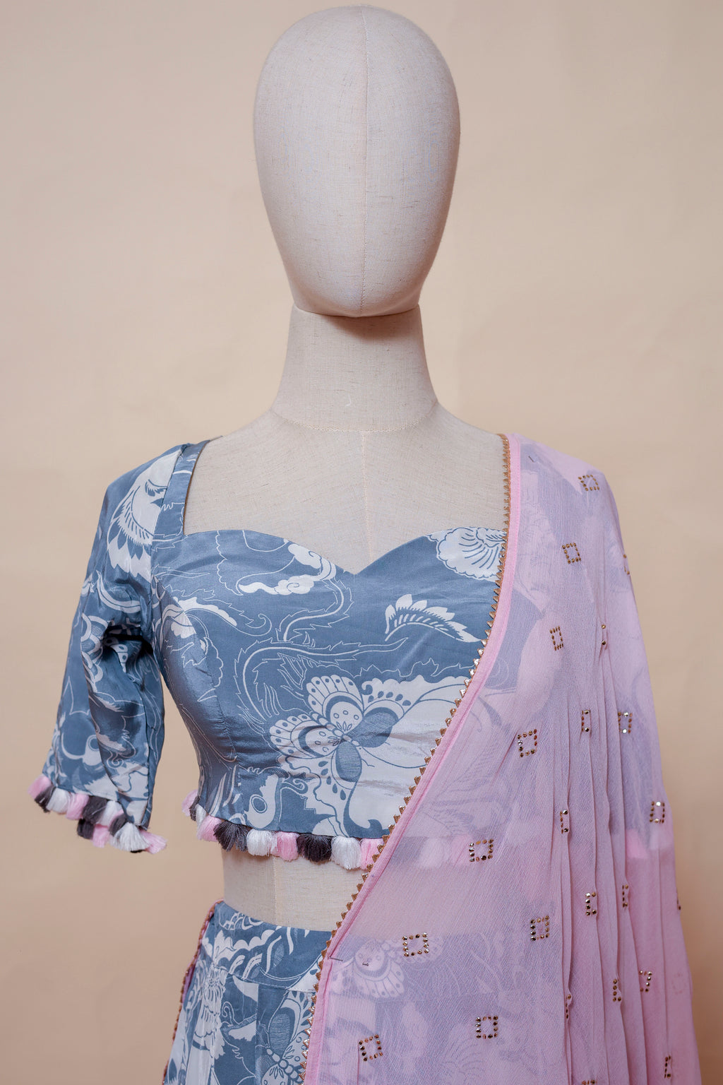 Blue Floral Navratri Chaniya Choli