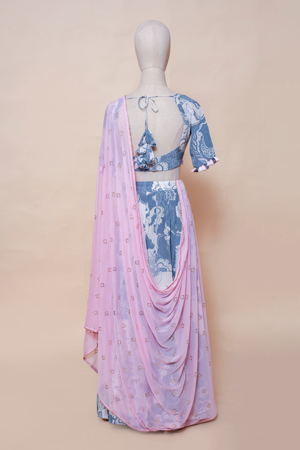 Blue Floral Navratri Chaniya Choli