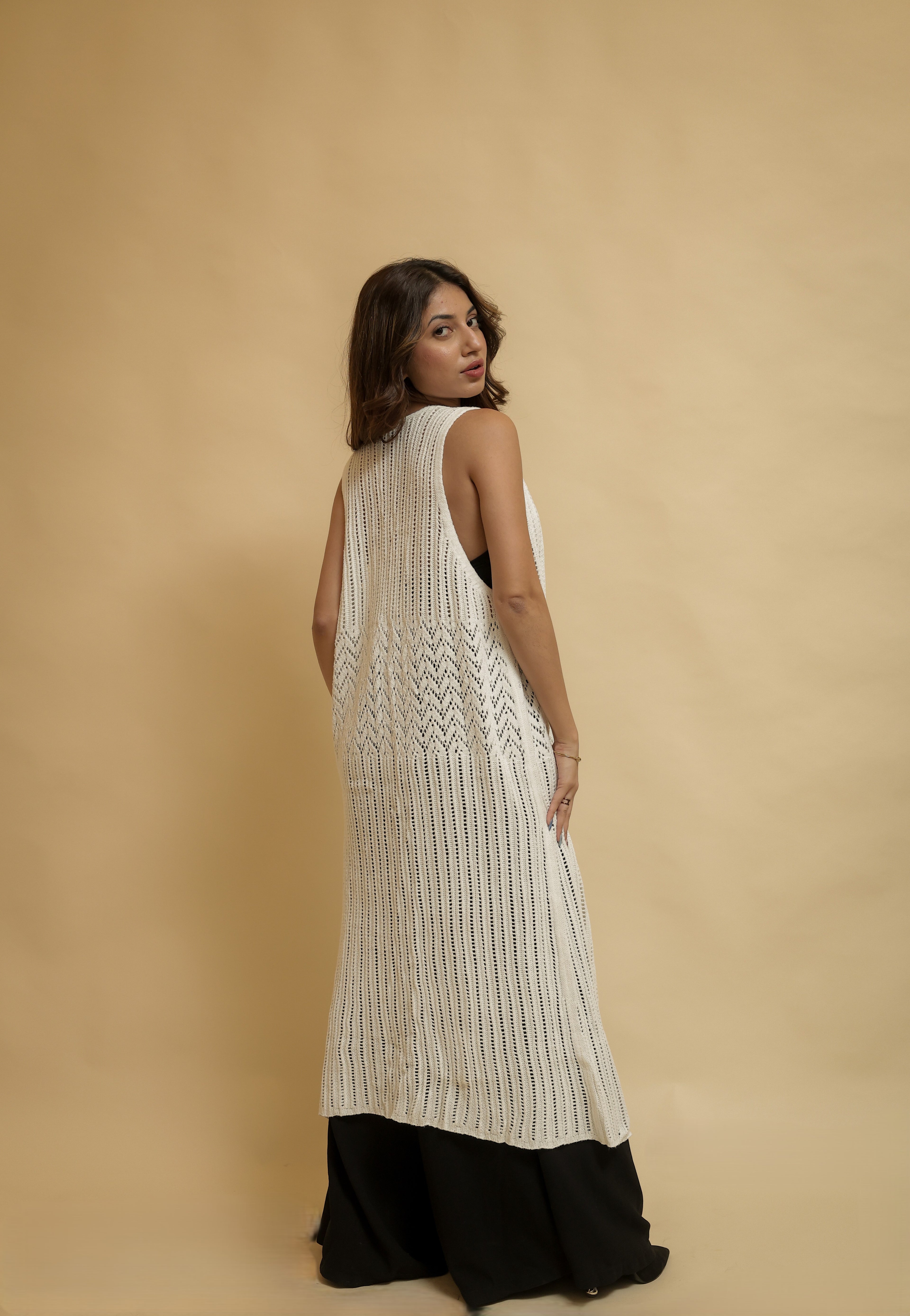 Sleeveless Crochet Style Shrug