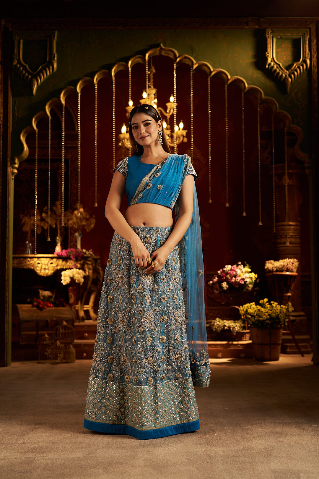 Royal Blue Lehenga with Heavy Work & Stylish Blouse