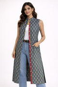 The Fusion Edit: Blue Geometric Long Shrug