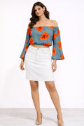 Floral Bardot Crop Top