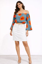 Floral Bardot Crop Top
